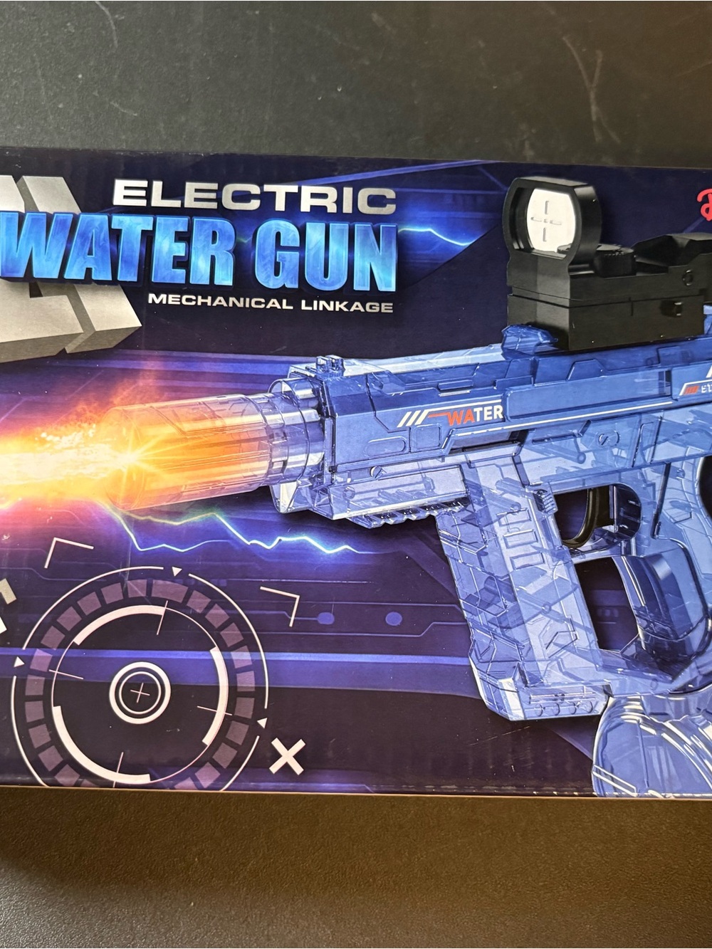Black Electric Water Gun with Mechanical Linkage - Toy Blaster